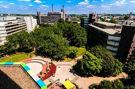 Campus Essen der UDE (Foto: Universität Duisburg-Essen) Foto: Luftaufnahme vom Campus Essen der Universität Duisburg-Essen