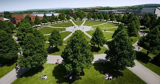 Foto: Luftaufnahme des Campus Rondell der Universität Bayreuth