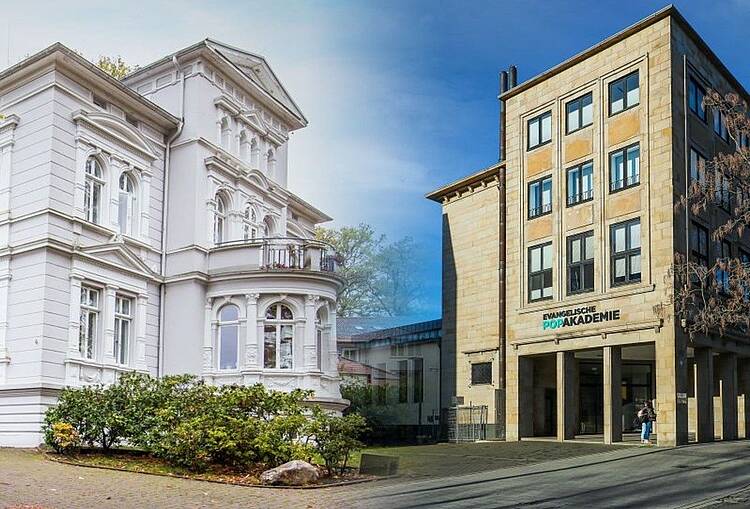 Foto: Blick auf das Hochschulgebäude der Hochschule für Kirchenmusik der Evangelischen Kirche von Westfalen