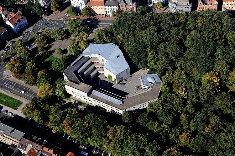Luftaufnahme der HMTMH (Foto: Peter Sondermann/Hochschule für Musik, Theater und Medien Hannover)