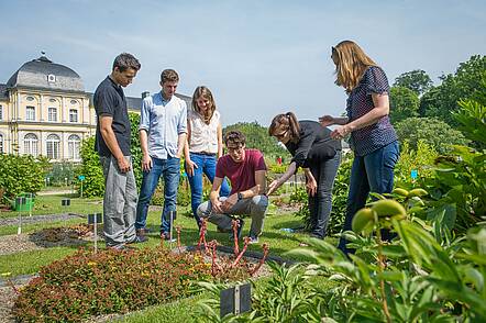 Botanischer Garten der Universität Bonn (Foto: Volker Lannert) Foto: Studierende bei der Pflanzenkunde im Botanischen Garten der Universität Bonn.