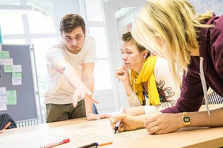 Foto: Studierende der MHB stellen ihre Projektarbeit vor