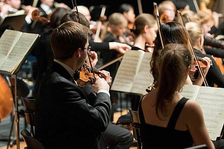 Foto: Das Orchester der Hochschule für Musik, Theater und Medien Hannover in Aktion