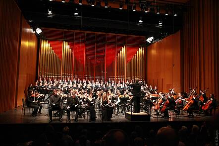 Foto: Das Orchester spielt ein Konzert im Großen Saal